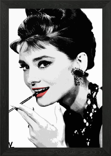 Hepburn pop art gerahmtes - hepburn,