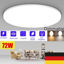 72W LED Deckenleuchte Deckenlampe Schlafzimmer Bad Wohnzimmer Küche Flur lampe