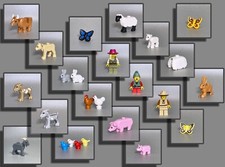 LEGO® Tiere Bauernhof Bauer Huhn Kuh Kalb Schaf Ziege Schwein Ferkel Hase