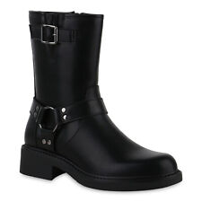Damen Biker Boots Stiefeletten