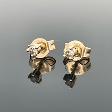 OHRSTECKER 585/-GELBGOLD MIT CHAMPAGNER BRILLANTEN (ges. ca. 0,10ct) SCHMUCKJAGD