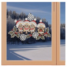 Fensterbild Wintervögel mit