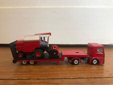 Siku Super 1620 Tieflader mit Mähdrescher 1024 Rot Schwarz Modell