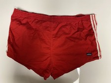 Adidas Vintage Baumwolle Shorts Gr. L D7 Rar Rot Weiß Sprinter Shiny Gay 214