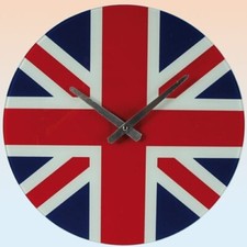 Glas Wanduhr Union Jack B-