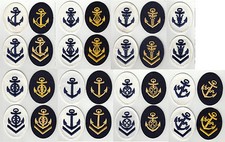 NVA Volksmarine Ärmelabzeichen gestickt  verschiedene Laufbahnen Maat + Obermaat