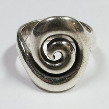 Retired James Avery 925 Silver 7g - Sz 5.5 Swirl Scroll Circle Ring #55495K