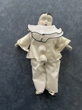 Harlekin-Puppe mit Porzellankopf/Arme - neuwertig