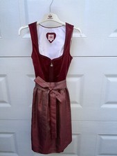 1-MAL GETRAGEN Samt Dirndl rot „Diandra“ Spieth&Wensky, A-Linie, 60cm, Gr. 34