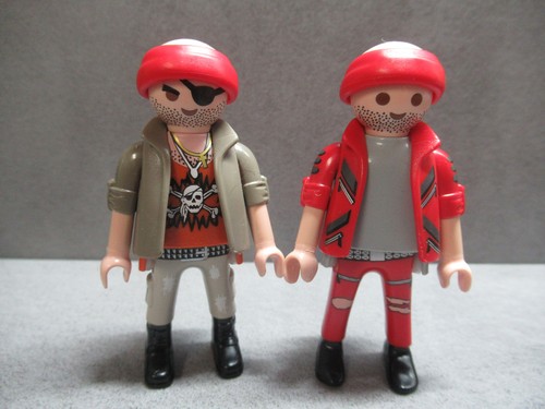 Playmobil figuren 2x rocker - |,