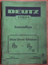 Deutz Schlepper D25 und D25 S Ersatzteilliste