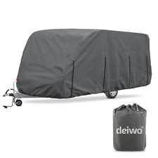 Deiwo Premium Wohnwagen Schutzhülle 366-427x235cm 160g/qm Ganzgarage Abdeckung