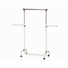 WENKO Kleiderständer höhenverstellbar fahrbar Chrom/Weiß bis 20kg