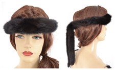 Z532 NERZ STIRNBAND PELZSTIRNBAND ECHT PELZ KOPFBAND - RANCH MINK FUR HEADBAND