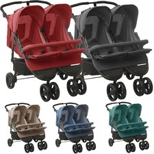Geschwisterwagen Zwillinge Kinderwagen für 2 Kinder Stahl Baby Buggy Mit Korb DE