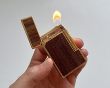 S.T. Dupont Ligne 2 Davidoff Feuerzeug Holz Zigarren-Doppelflamme Dicht! RAR