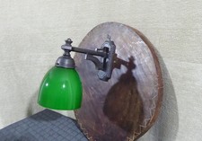 Antik Stil Wandlampe Wandleuchte Lampe Leuchte Berliner Messinglampe Grün Schirm