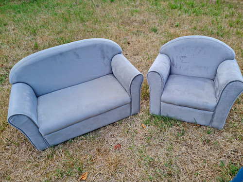Kinder sofa set grau stoff - set,