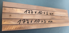 5 x Kupfer 99% Cu.177x10x3 mm Vierkant  Platte Schiene  Leiste Busbar