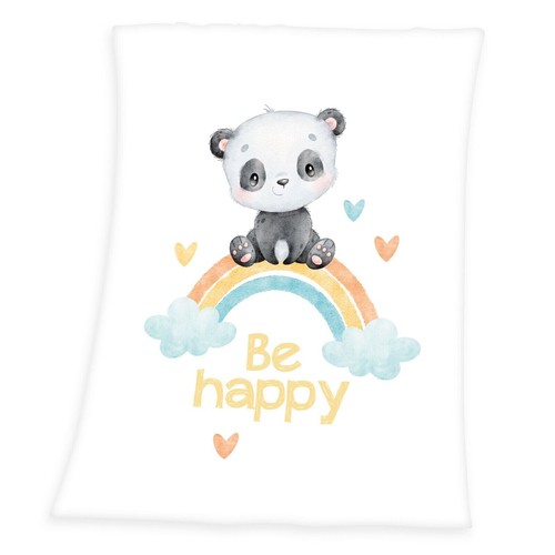 Flauschdecke panda regenbogen - flauschdecke,