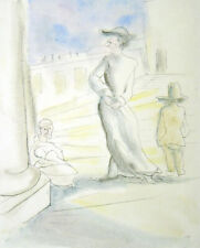 Rudolf Großmann, der Pater, Originalzeichnung coloriert , sign., VK: 350,- €