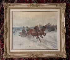 Pferdeschlitten von Wölfen