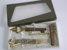 Vintage 70er Barset mit Zigarrenschneider vergoldet OVP