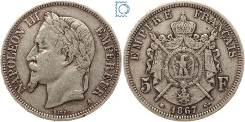 Frankreich francs 1867 a - 5,