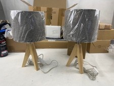 Hölzerne dreibein tischlampe 2er-set