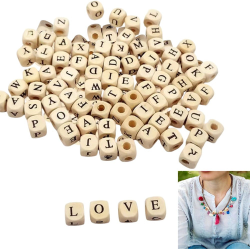 Holzbuchstabenperlen 100