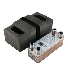 Plattenwärmetauscher + Isolation B3-12-20 – 45 kW, 2× ½ & 2× ¾ Zoll, Edelstahl