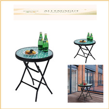 Klappbarer Gartentisch Glas