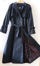 BURBERRY Trenchcoat Mantel Gehrock Novacheck Wool Futter unisex Blau Gr. XL