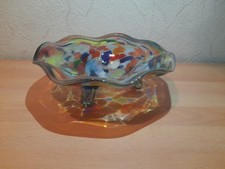 bunt glas schale Mit Füßen 24 cm Glasschale Mehrfarbig Deko Blumenförmig