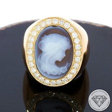Wert 6.380,- Kamee Lagenstein Brillant Ring 0,89 Ct 750 Rosé Gold Gr. 55,5 xxyy