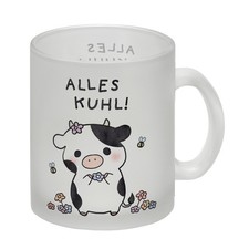 Kuh Glas Tasse mit Spruch