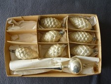 7 Antike Anhänger Tannenzapfen + Baumspitze Weihnachtsbaum Christbaum