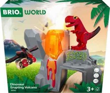 BRIO World - 36092 Dinosaurier-Vulkan mit Ausbruchsfunktion | Zugset für Kinder