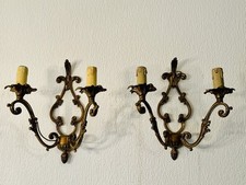 2 Alte französische Wandlüster Messing