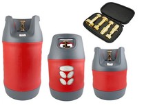 CAMPKO Komposit Gastankflasche mit Füllstopp 5-14kg + LPG-Flaschentankadapterset