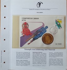 Silber-Numisbrief Olympische Spiele  1994 Bulgarien- Rennrodel/Bob