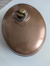 Antike Wärmflasche aus Kupfer mit Verschluss, vollständig