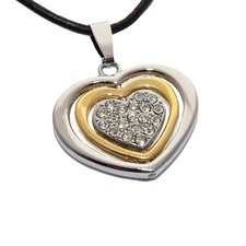 Herz Anhänger silber gold mit