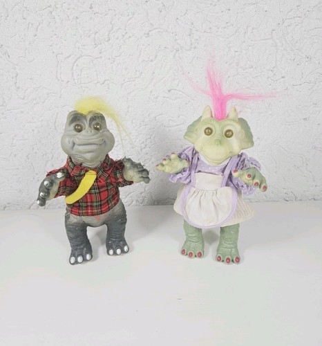 Vintage dino troll figuren - vintage,