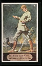 Künstler-AK Soldat an der