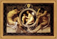 Idylle Embleme Allegorie Lorbeerkranz Wandbild Gustav Klimt A3 058 Gerahmt