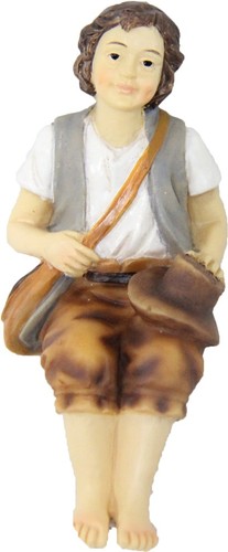 Krippenfigur wanderer sitzend - wanderer,