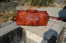 Tasche Reisegepäck Leder Seesack Koffer Overnight Weekender Vintage