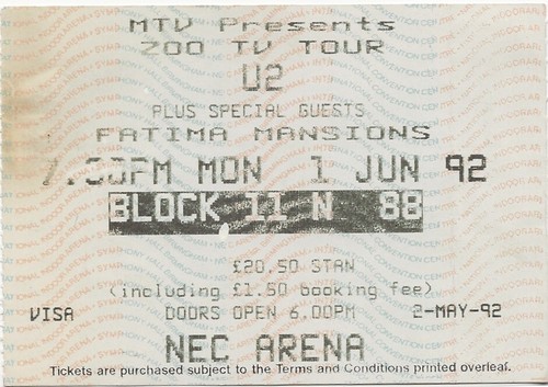 1992 zoo concert ticket - zoo, tv