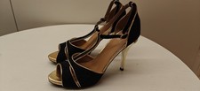 lesen! getragene elegante süße Pumps Heels gold schwarz Stiletto sergio todzi 39
